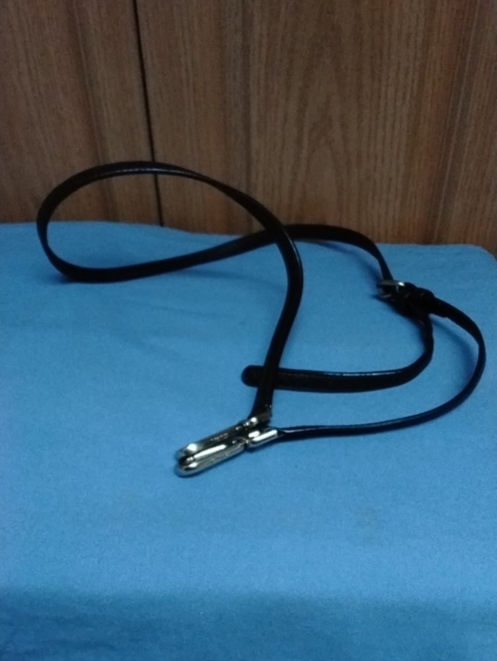 Calvin Klein Black Leather Bag Crossbody Strap with Gold Hardware